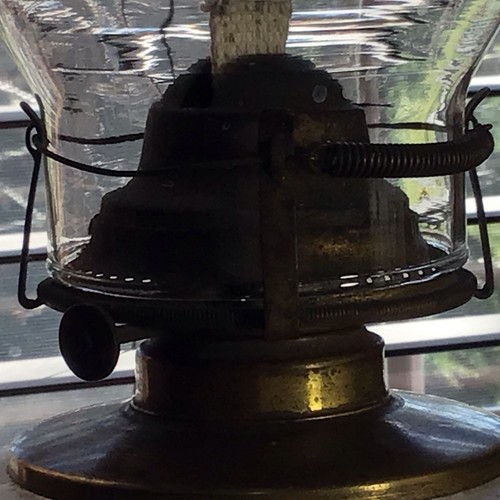 Antique 1800’s 19 1/2” Heavy Metal Pedestal Intricate Victorian Lady Oil Lamp - Picture 11 of 12