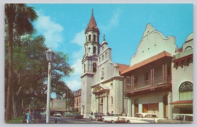 Vintage Roman Catholic Cathedral St. Augustine FL Florida Souvenir Chrome