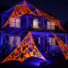 1360 Sqft Glow in the Dark Stretchy Spider Web Halloween Decoration