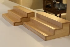 3-Tier Wood Storage Racks Shelf for Kitchen Pantry Can Goods, Spices, Set of 2