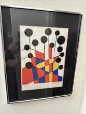 ALEXANDER CALDER VINTAGE MODERN ART ABSTRACT LITHOGRAPH PENCIL SIGNED BY ARTIST