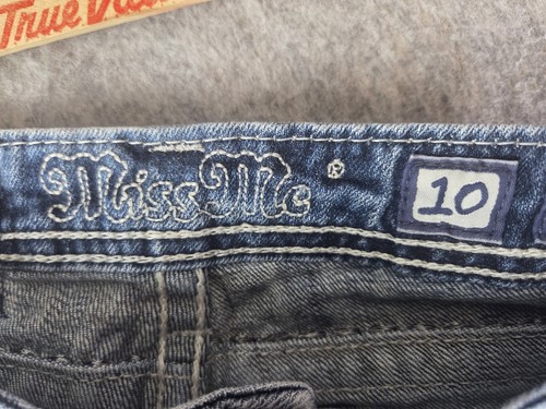 Miss Me Skinny Jeans Rhinestone Pockets Stretch Denim Girls Size 10 - Picture 3 of 10