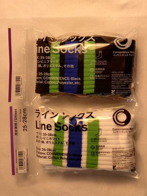 FamilyMart KONBINI Socks Set of 2 Pairs White＆Black 25-28cm directly from JAPAN