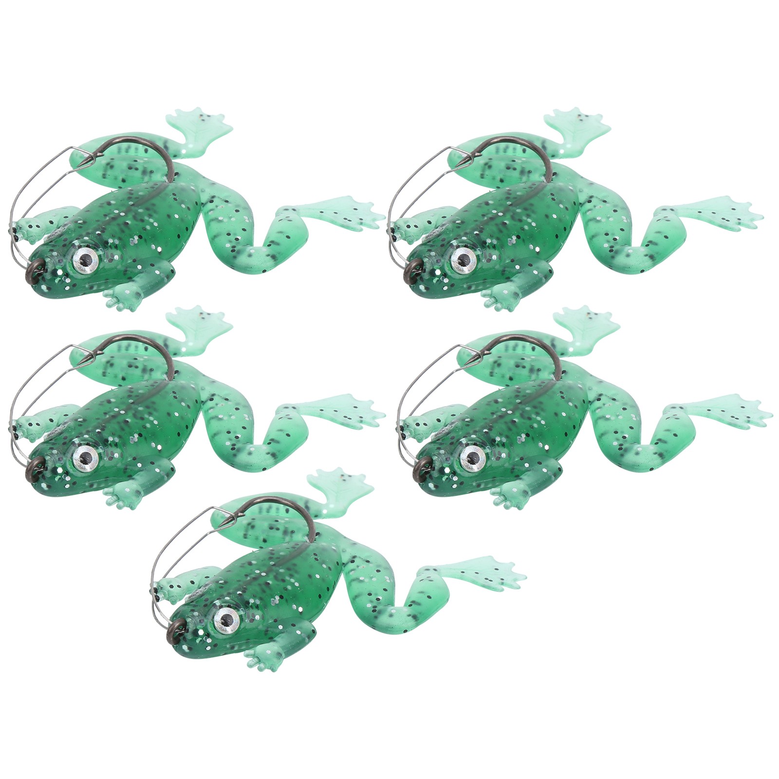5Pcs Artificial Simulation Transparent Green Soft Lure Bait Anti‑hanging For Fis