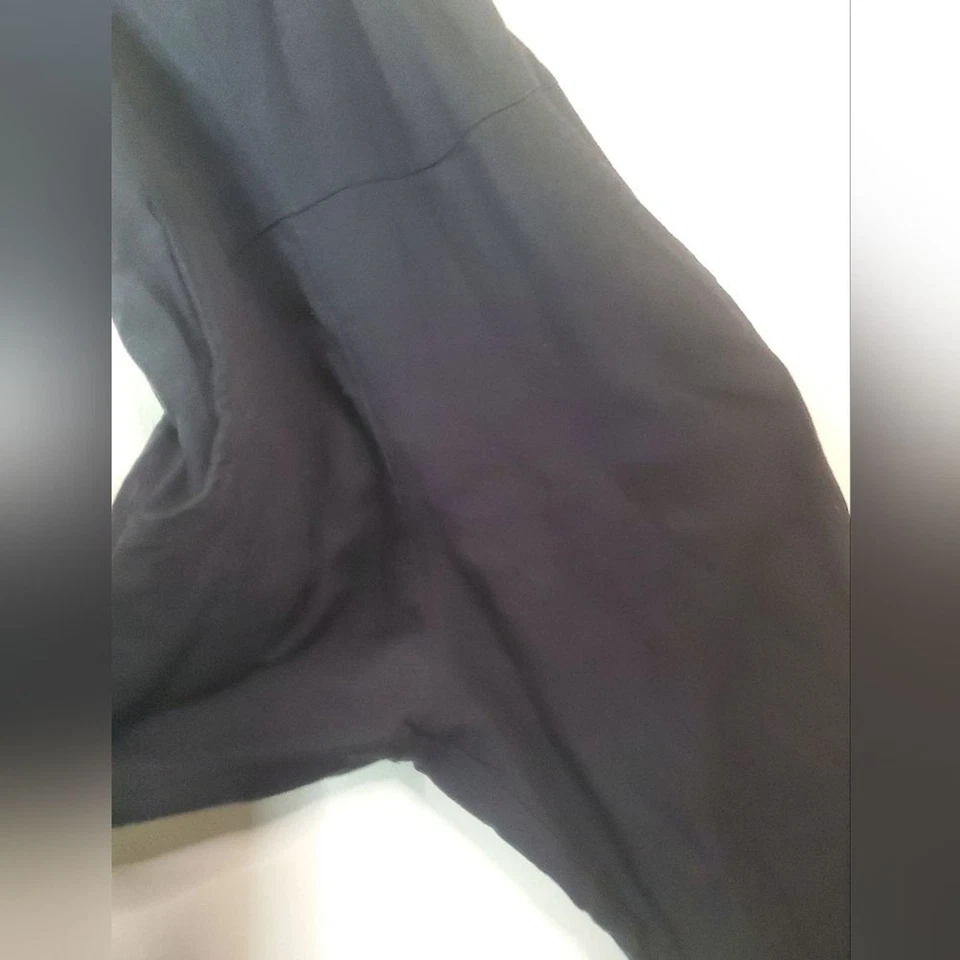 Mono Roxy Algodón Lino Negro Anudado Talla Extra Pequeño Mujer Pierna Recta Y2K Foto 3 de 4