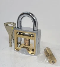 RARE Abloy PL341 Protec2 Cutout Padlock Locksport Demo Clear Core Cutaway