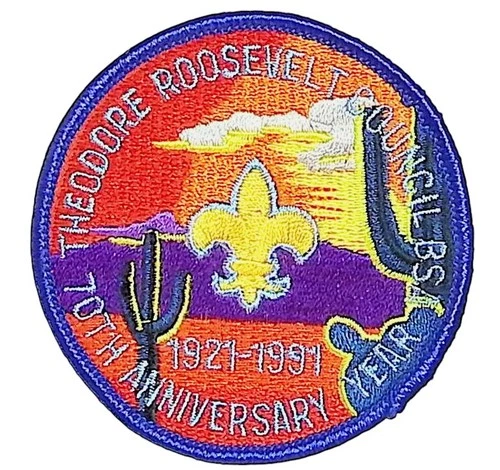 Theodore Roosevelt Council 70th Anniversary 1991 CP BSA Patch BLU Bdr (ZG562)