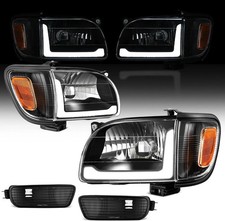 Headlight Assembly Compatible with 2001 2002 2003 2004 Tacoma Headlamp with Ambe