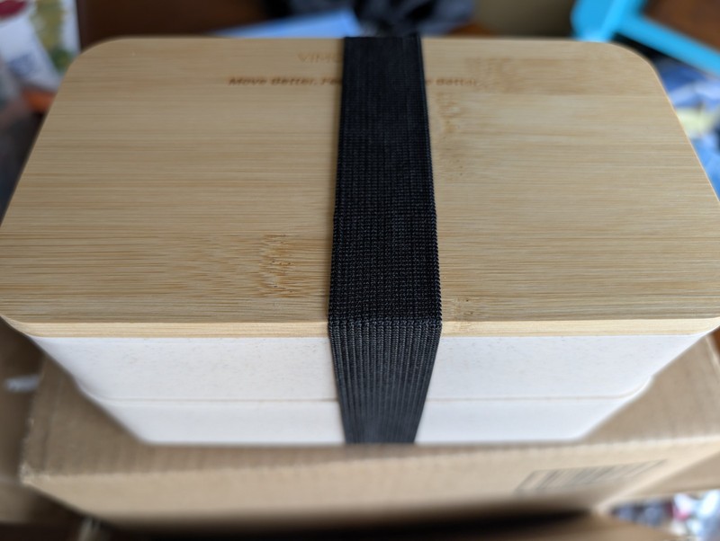Vimocity Bamboo Fiber Bento Box with Utensils & Strap - Eco-Friendly Lunch Box
