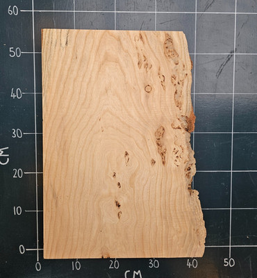 Ofengetrocknete gehobelte Esche Platte Brett Pippy Burr Live Edge (54 cm x 39 cm x 42 mm)
