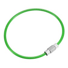 8pcs Green Wire Keychain 2x150mm Key Ring Loop Cable PVC Coated Stainless Steel