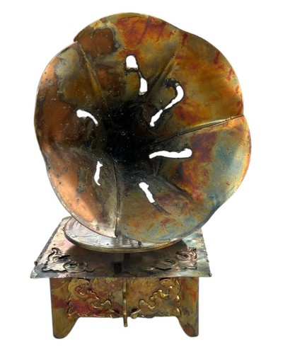 Vintage Kupfer Spieluhr Grammophon Plattenspieler - Bild 1 von 5