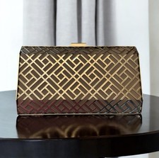 Madison West Clutch/Purse - Note No Chain Black Interior