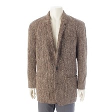 ISSEY MIYAKE MEN 70s tweed Initial tag 2B tailored jacket outer Beige brown ...