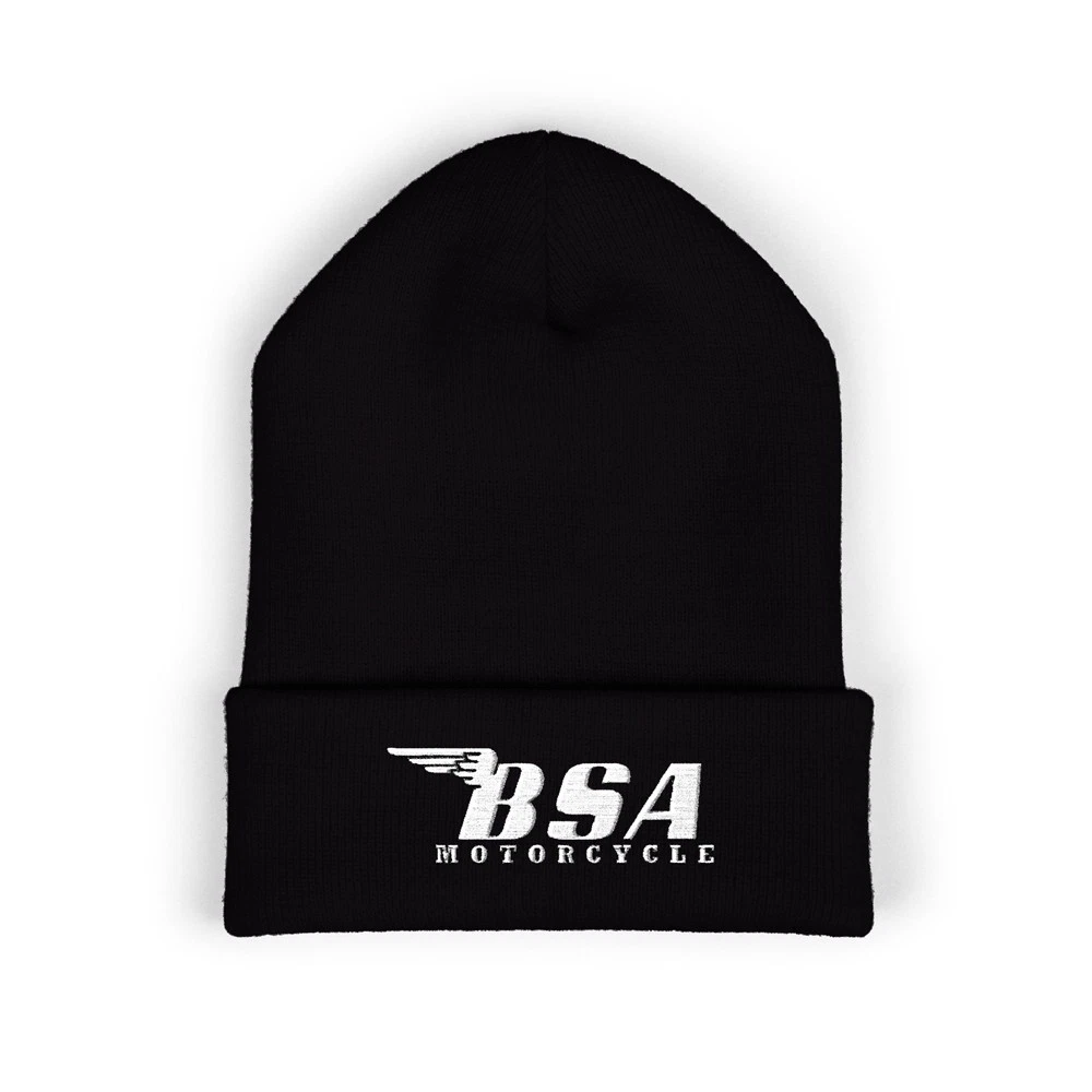 BSA Classic Motorcycle British Retro Adult Winter Black Classic Beanie Hat