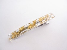 Small 2 inch super slim clear gold speckled alligator hair clip fine thin hair