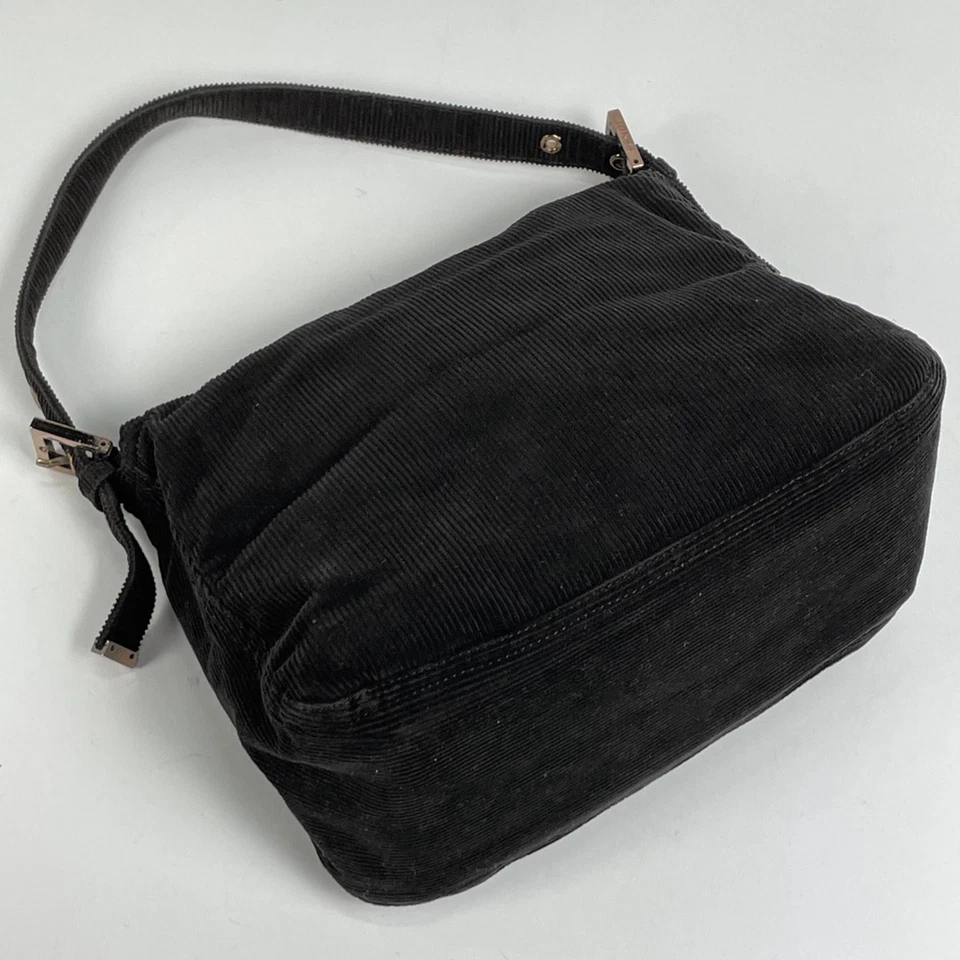 Bolso de hombro con logotipo FENDI Bolso de mano Bolso de hombro de un hombro Pana Negro 8B... Foto 2 de 4