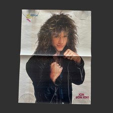 Vtg Orig Jon Bon Jovi & Kirk Cameron DS Poster by BIG BOPPER 21"x16" Folded/Roll
