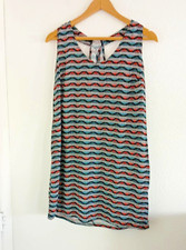 Old Navy Black Multicolor Geometric Sleeveless Racerback Short Dress Coverup M