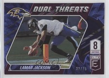 2021 Panini Donruss Elite Dual Threats Purple 32/75 Lamar Jackson #DT10 7i2
