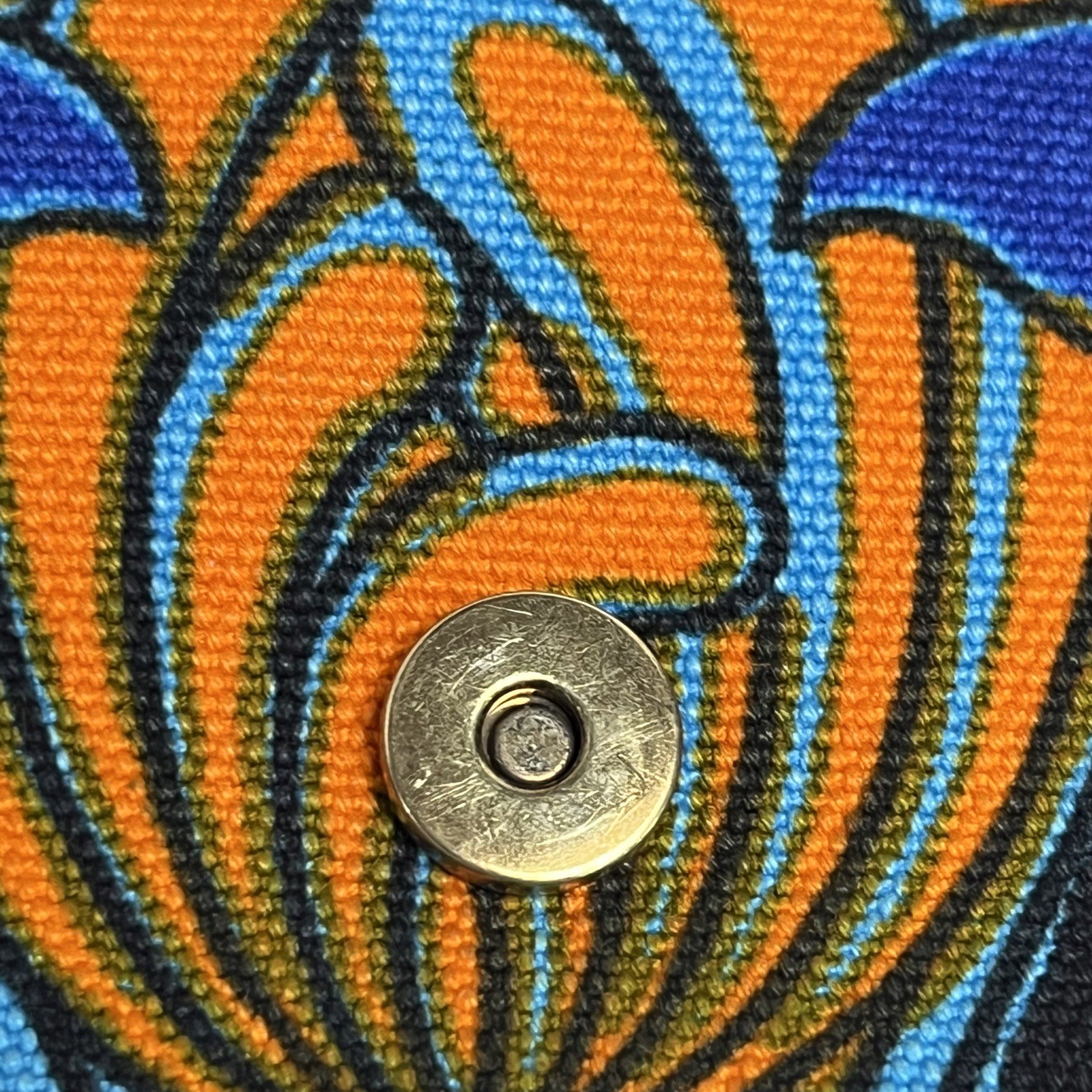 PRADA Printed Canvas Handbag Pattern Calfskin P20… - image 21