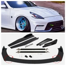 For Nissan GT-R Black Front Bumper Spoiler+Side Skirt+Rear Lip Body Kits US