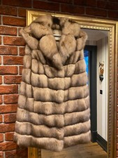 Russian Sable Fur Coat In Rich Brown Colour, Size 8-10