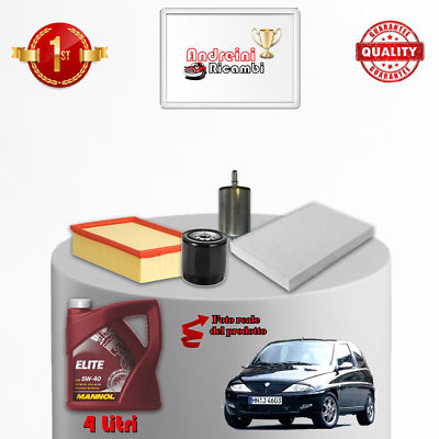 Kit Tagliando Completo Per Lancia Y 1.2 8V - Filtri + Olio 5W40 Elite (1996-2000)