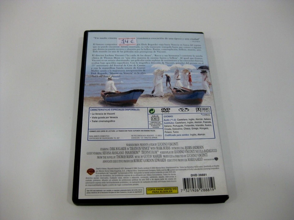 Death IN Venice DVD Dirk Bogarde Mark Burns Bjorn Andersen Silvana