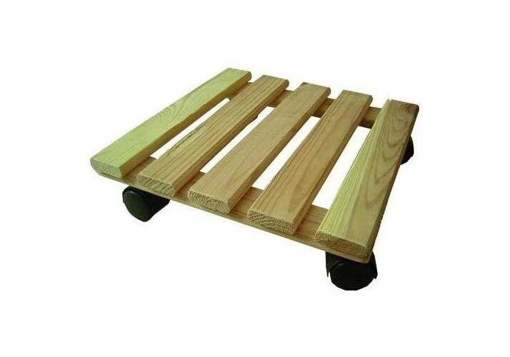 Carrello in Legno per VASI E Piante con Ruote GIREVOLI MOD. Begonia 35x35 cm