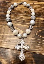 Girls Glitter Cross Necklace Jewelry