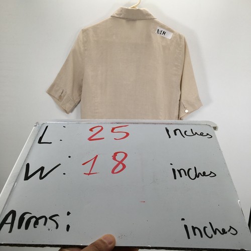 Rene Margo Plus Top Women's XXXL Beige Blouse Button Up Short Sleeve - Picture 8 of 8