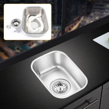 Small Stainless Steel Narrow Rectangle Undermount Sink Compact Bar Sink Kitchen
