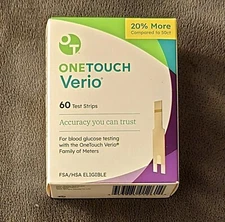 One Touch Verio Glucose Test Strips - 60 Strips - Expires 02/2026