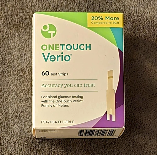 One Touch Verio Glucose Test Strips - 60 Strips - Expires 10/2026