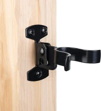 1-3/8" Flat Back Wall Mount Chain Link Fork Latch, Black Gate Fork Latch with Pa