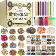 Witchcraft Starter Kit, Witchcraft Supplies for Wiccan Altar- 63 Pack of Crys...
