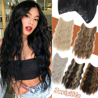 Real Natural as Human Wavy Invisible Wire in Hair Extensions One Piece Nano Ring