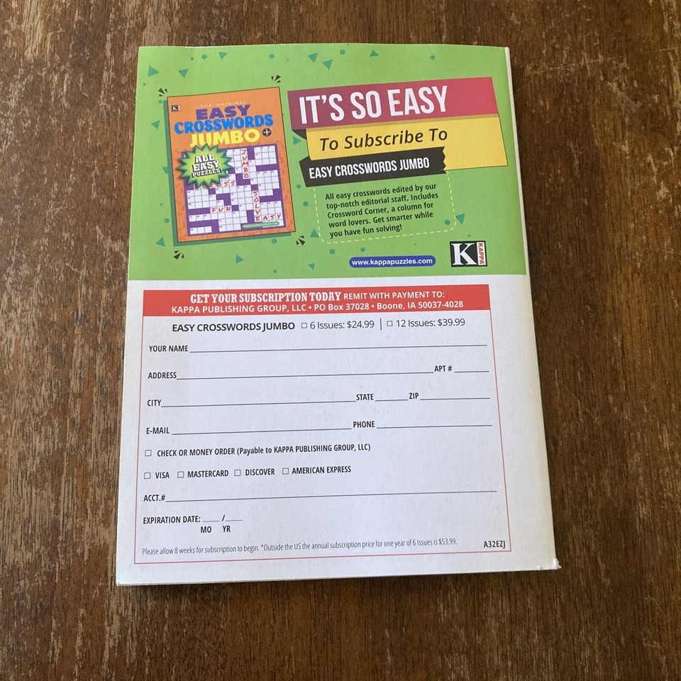 KAPPA Easy CROSSWORDS PUZZLE Puzzles Volume 255 New | eBay