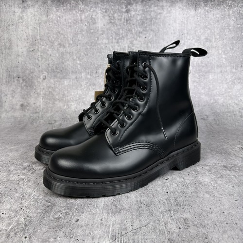New Dr Martens 1460 Mono Black Leather Smooth Boots Men’s Size EUR 42 UK 8 US 9 - Picture 6 of 16