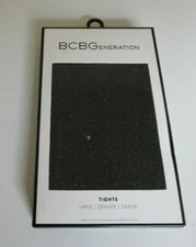BCBG Generation Black Metallic glitter tights Size Large