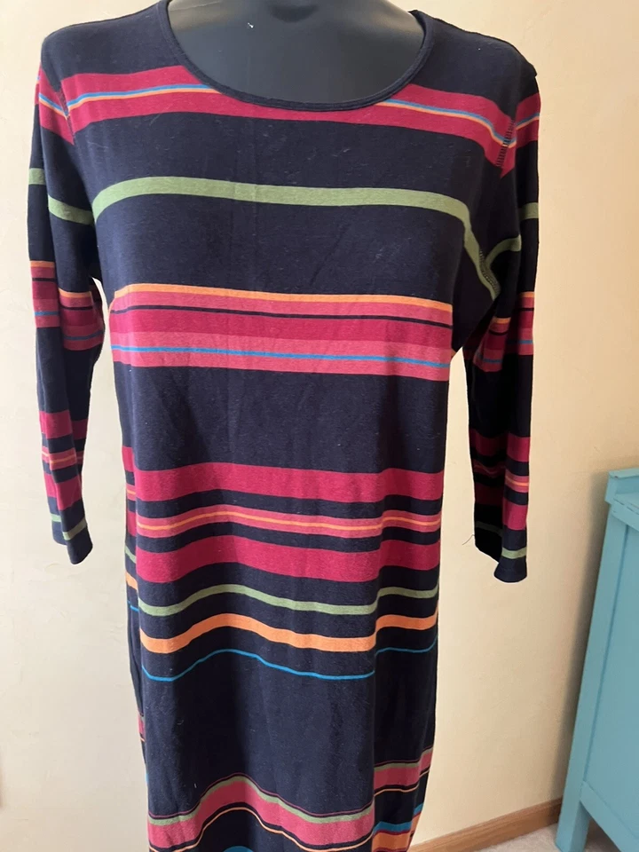 MIMI Maternity Striped Dress Women's sz Large Cotton Blend Maxi Dress - Image 2 of 3