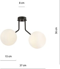 Plafoniera Moderna Bianca Nera Plafoniera 2X40W/E14 IP20 1138/2 Nova - 3