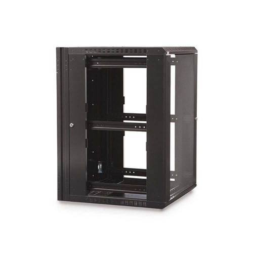 18U LINIER® Swing-Out Wall Mount Cabinet Enclosure with Glass Door 3130-3-001-18 - Picture 2 of 8