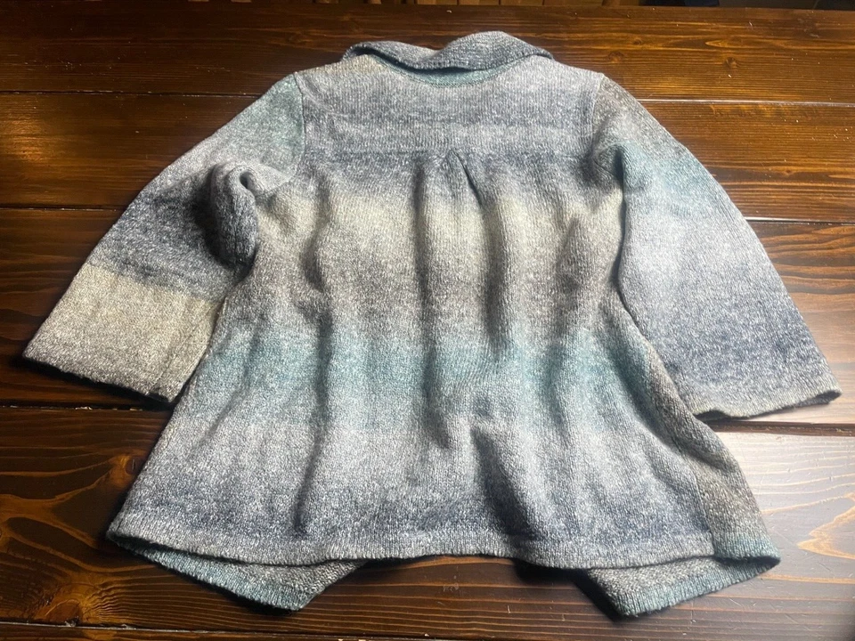 Suéter Christopher & Banks Para Mujer Talla XL Cárdigan Azul Gris Tostado Dos Botones Foto 2 de 4