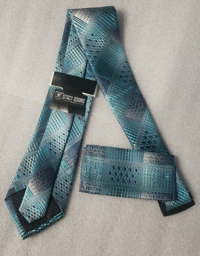 Stacy Adams Hand Made 100% Microfiber Men’s Neck Tie with pocket square - Picture 6 of 9