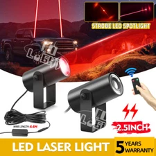 Pair Laser LED Whip Lights Remote 3" Pods Offroad Marine Boat UTV ATV Sky Tracer