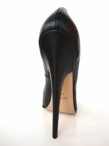 GIOHEL ZAPATOS DE SALÓN ITALIA HECHOS A MEDIDA PUNTIAGUDOS EXTREMOS TACONES ALTOS CUERO NEGRO 35-46 - Imagen 7 de 10