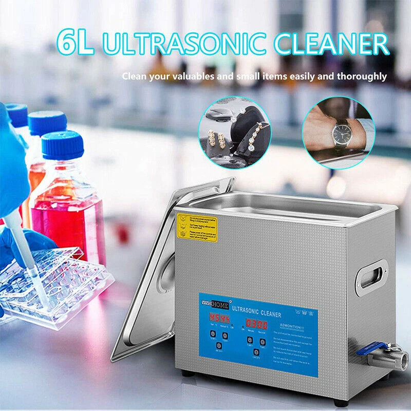 6L Ultrasonic Cleaner 0-99min Timer & Heater Digital Sonic Cleaner for Jewelry - Image 2 of 4