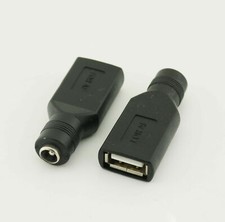 10x USB 2.0 A Female To 5.5 x 2.1mm Female 5V DC Power Supply Adapter Connector